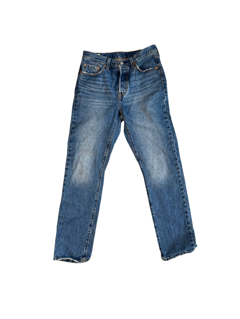 Levi's Premium 501 Original Fit Straight Leg Jeans Medium Wash W28 L32 Button Fl